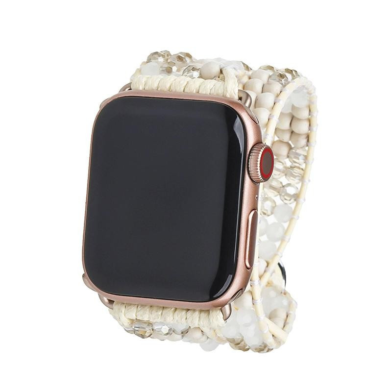 Silver Dorado Miyuki Beads Apple Watch Strap | Victoria Emerson