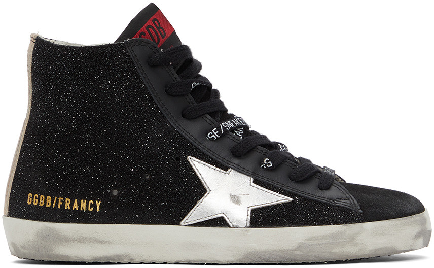 Black Glitter Francy Sneakers | SSENSE
