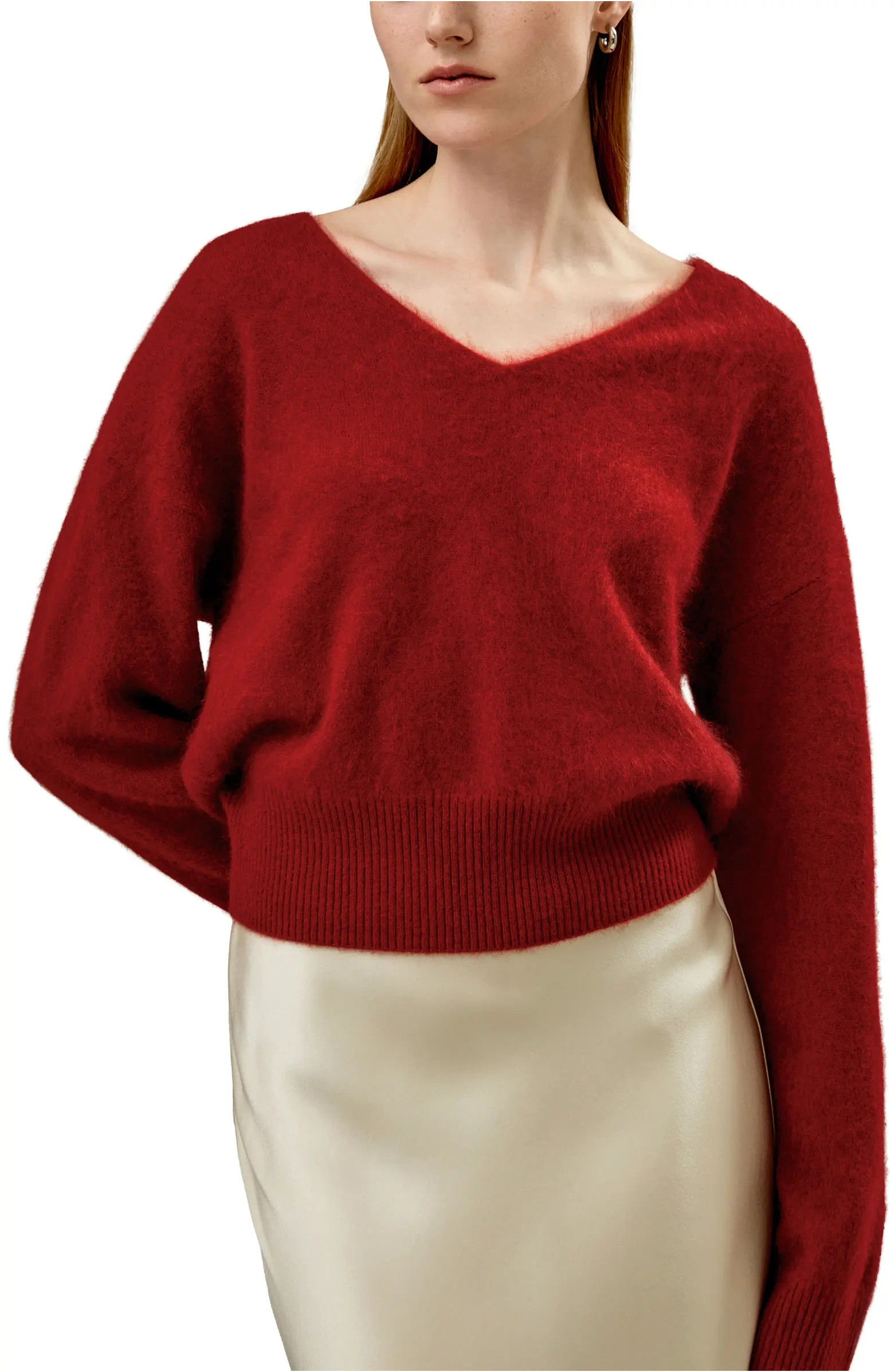 Cropped V-Neck Cashmere Sweater for Women | Nordstrom