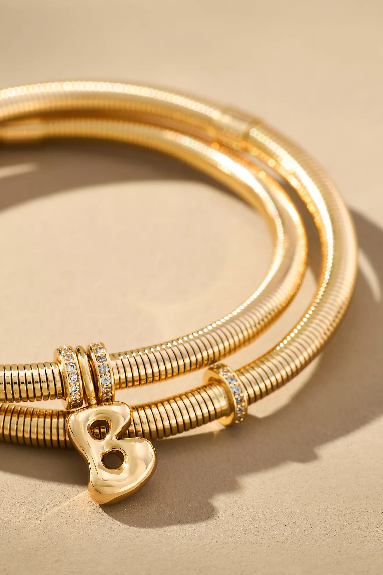 Bubble Letter Monogram Coil Bracelet | Anthropologie (US)
