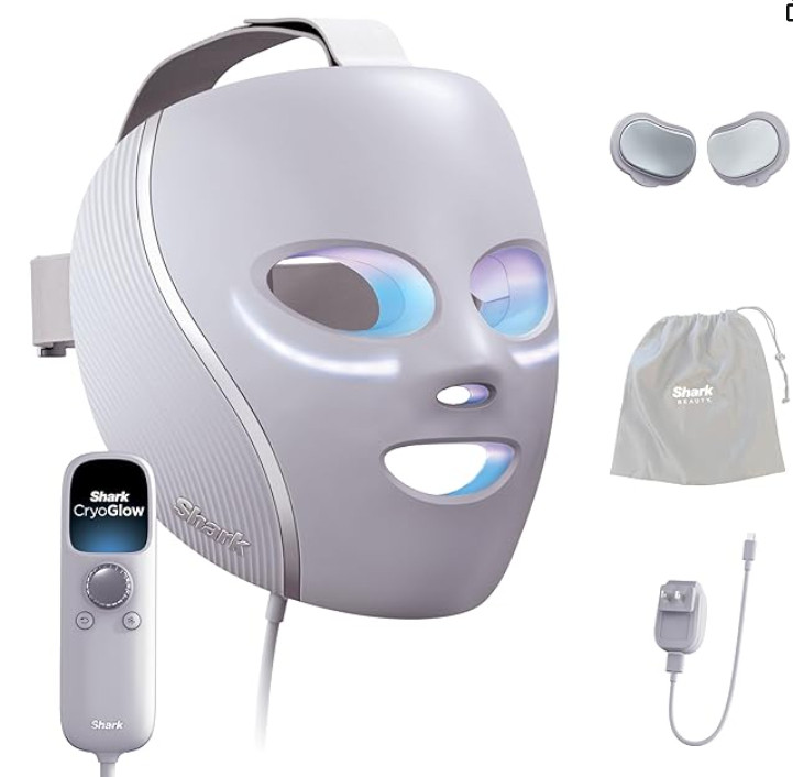 Shark CryoGlow LED Face Mask with Under-Eye Cooling, Anti-Ageing & Blemish Repair, Red & Blue LED, Infrared Light Therapy, USB-C, Remote Control, Storage Bag, Lilac Chill, FW312PL 

 #LTKGiftGuide #LTKBeauty