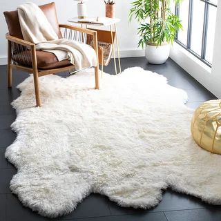 SAFAVIEH Handmade Sheepskin Aybek Genuine Pelt Rug - 2' x 10' Runner - Natural/White | Bed Bath & Beyond