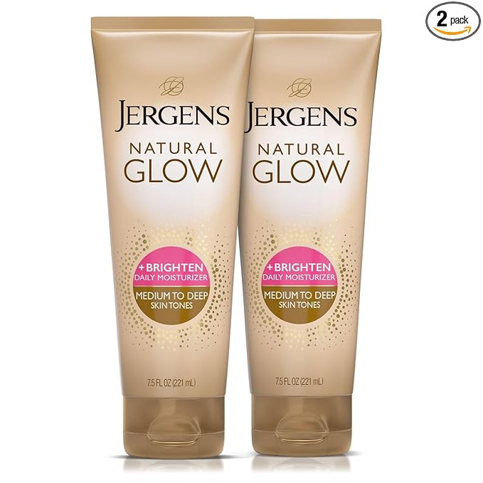 Jergens Natural Glow Self Tanner Body Lotion, Daily Sunless Tanning, Medium to Deep Skin Tone, Da... | Amazon (US)