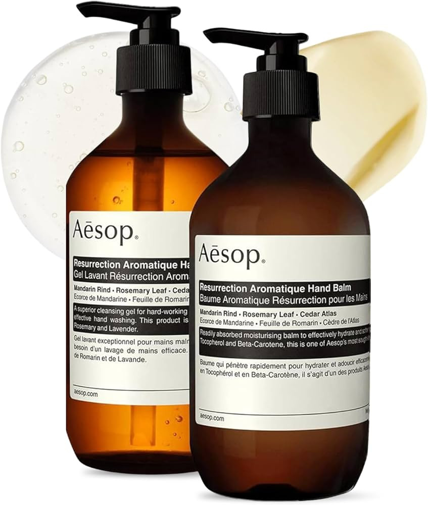 Aesop Resurrection Hand Wash & Balm Set | Citrus & Woody Duo to Cleanse and Moisturize Hands | 16... | Amazon (US)