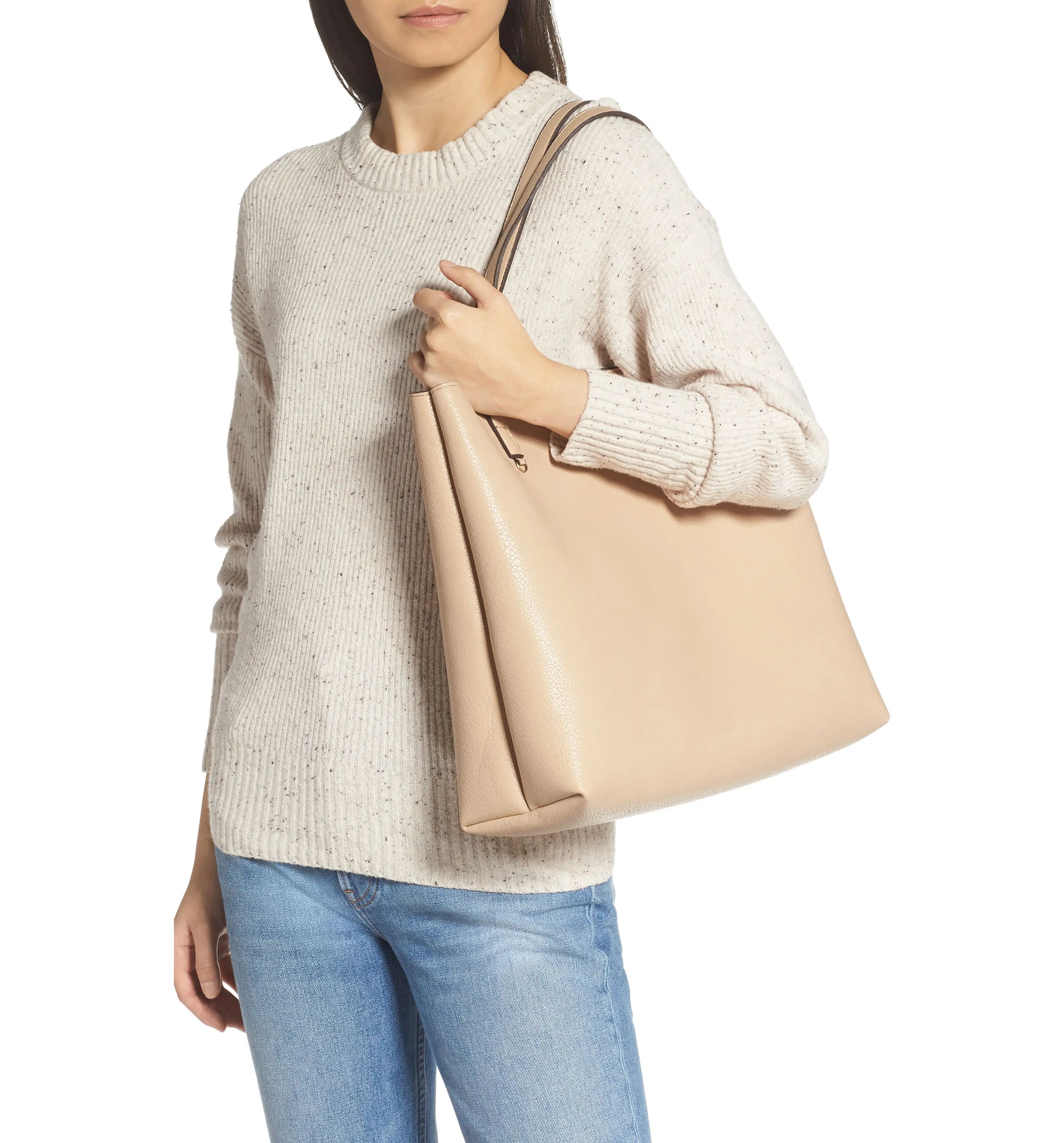 Reversible Faux Leather Tote & Wristlet | Nordstrom