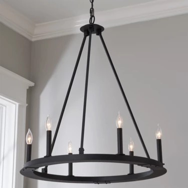 Minimalist Iron Ring Chandelier - 6 Light | Shades of Light