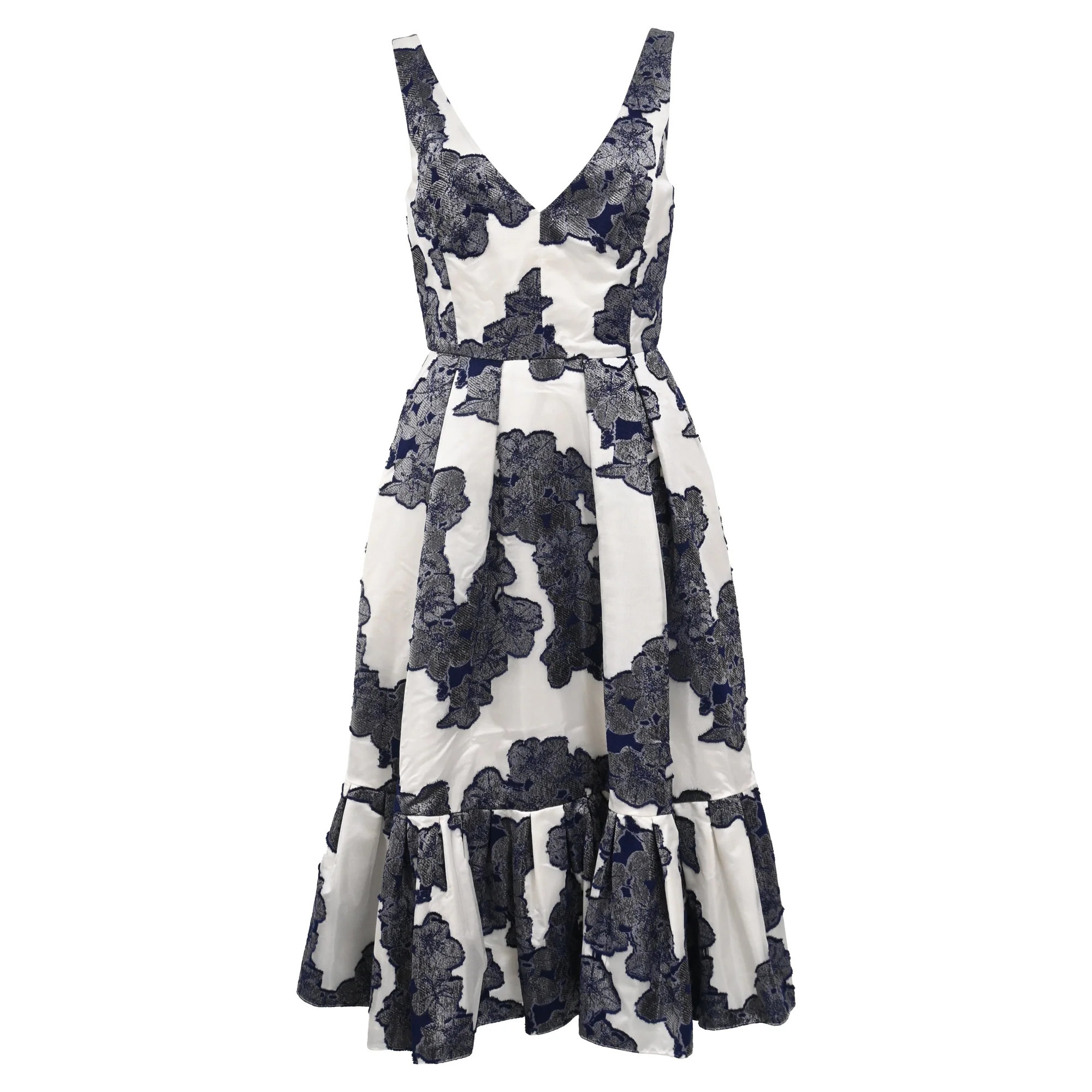 Erdem Fil Coupé Gracie Dress In Navy Blue Acetate | Shop Simon
