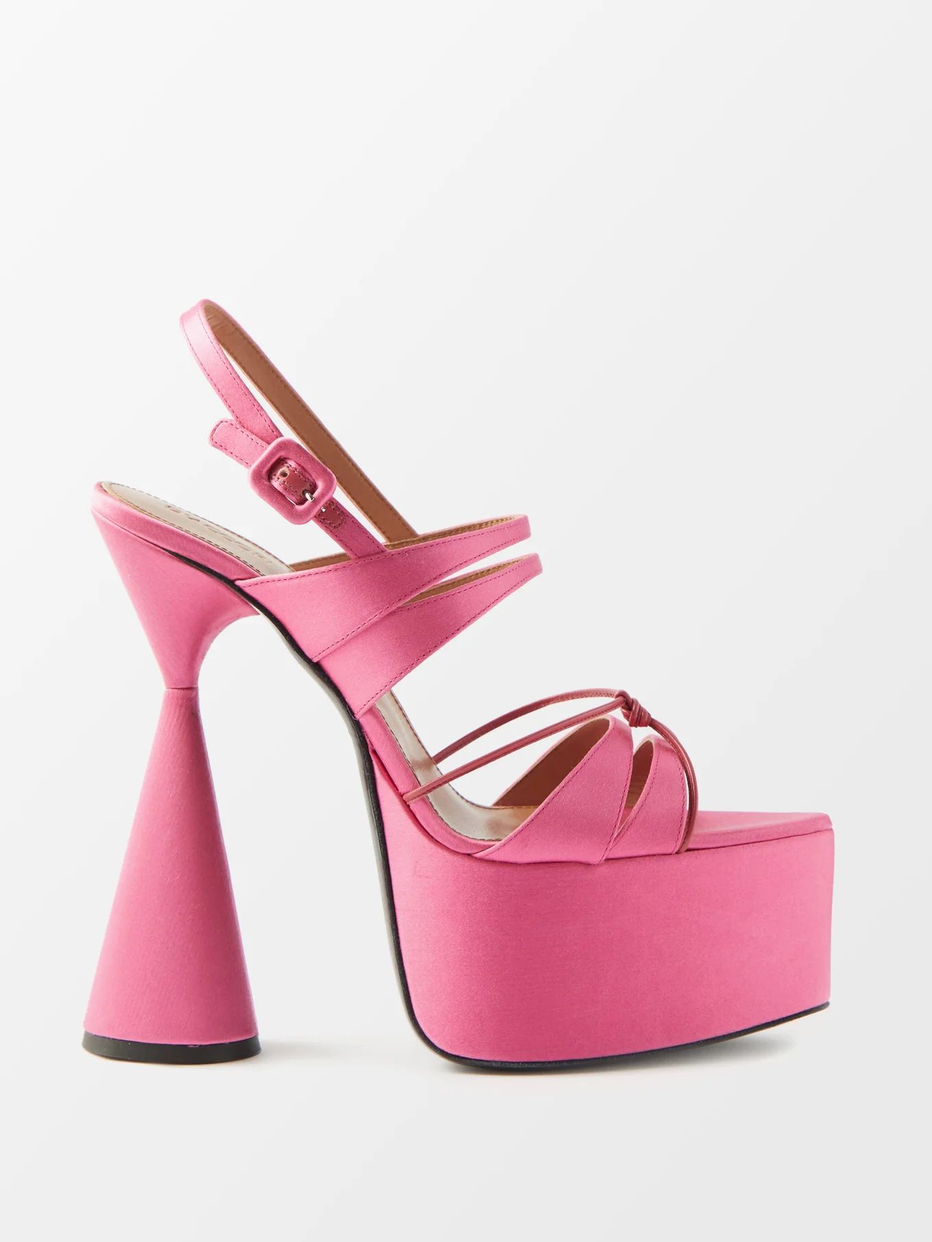 Belle cone-heel satin platform sandals | D'Accori | Matches (US)