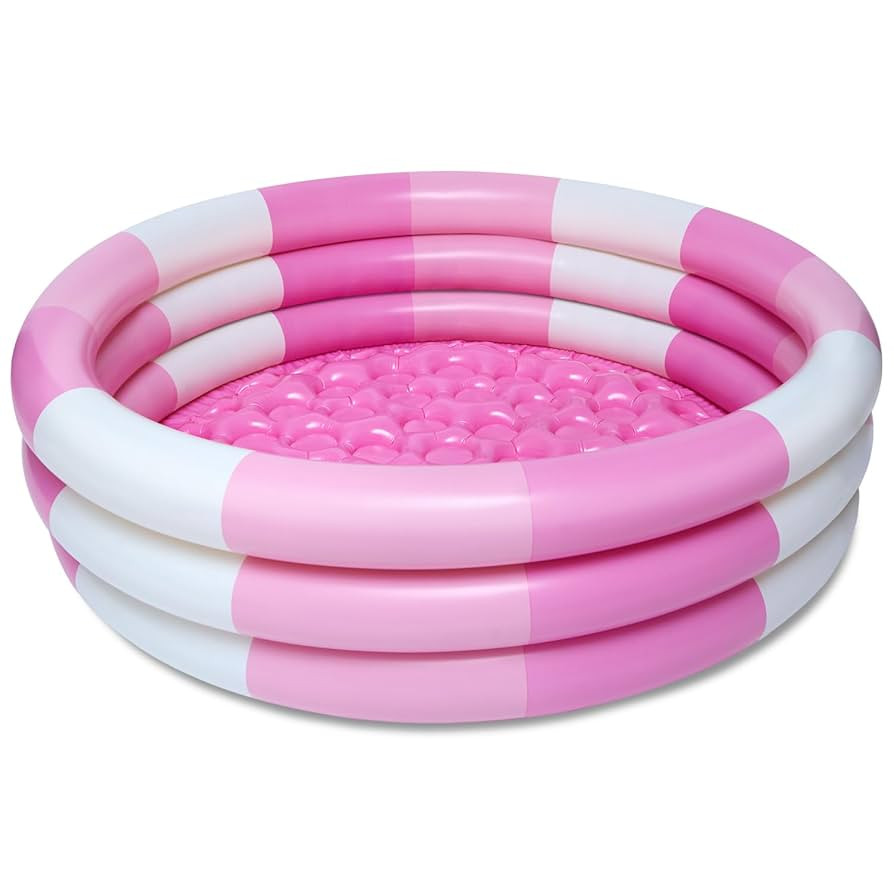 Inflatable Kiddie Pool, 3 Rings Round Blow up Swimming Pool for Baby Kids 1-3, Portable Toddler S... | Amazon (US)