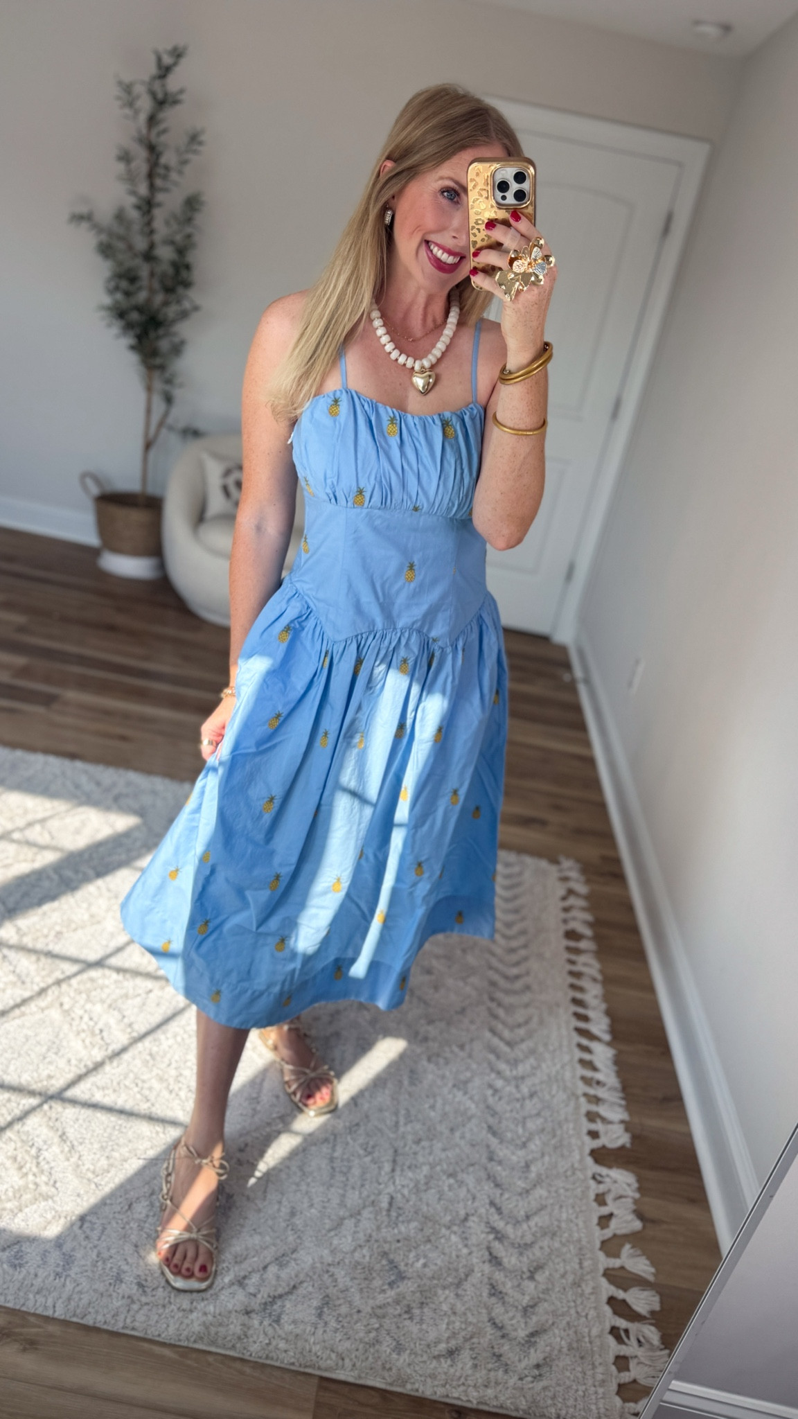 Weekend Walmart Wins try-on
Pineapple embroidered midi dress with drop waist- small

#LTKootd #LTKmomlife