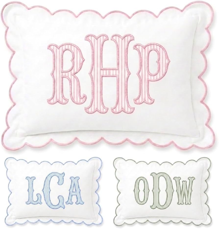 Monogram Pillow Cover, Custom Embroidered Pillow Covers, Personalized Initials Name Pillowcase, S... | Amazon (US)