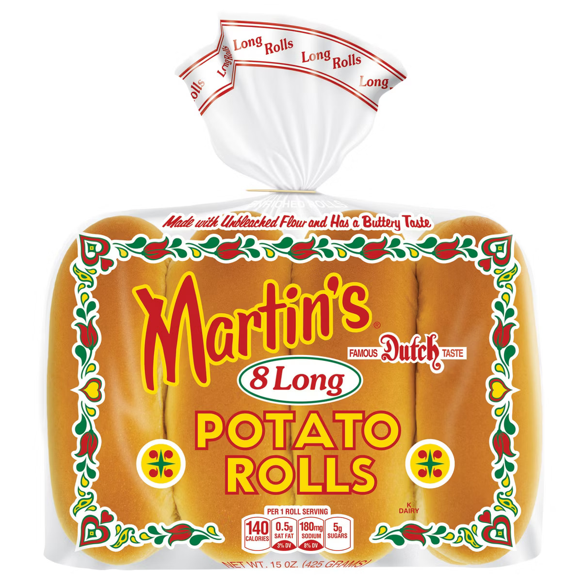 Martin's Long Roll Potato Sandwich Rolls - 15oz/8ct | Target