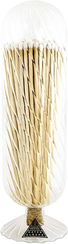 Skeem Design Helix Fireplace Glass Match Cloche with Striker - White Tipped - 120 Large Match Sti... | Amazon (US)