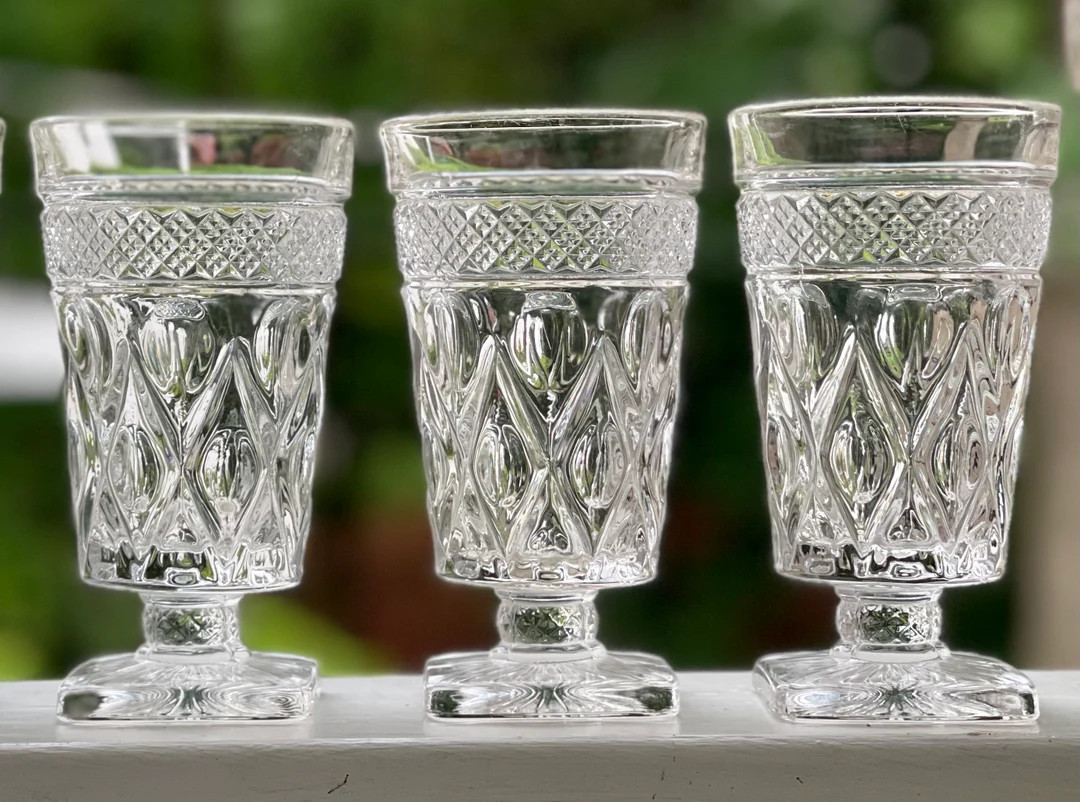 Imperial Glass Cape Cod Clear Iced Tea Glasses/footed Iced Teas/vintage Goblets/boho Wedding Glas... | Etsy (US)