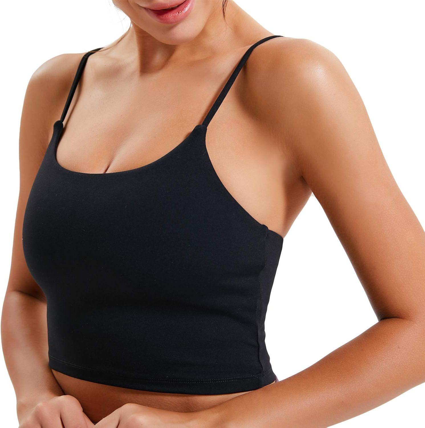 Women Yoga Tank Tops Padded Sports Bra Workout Fitness Running Crop Top | Amazon (US)