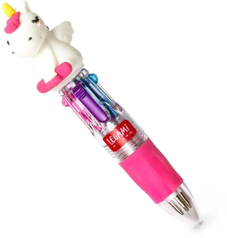 Legami Mini 4-Color Ballpoint Pen - Mini Magic Rainbow - Unicorn | Paper Source