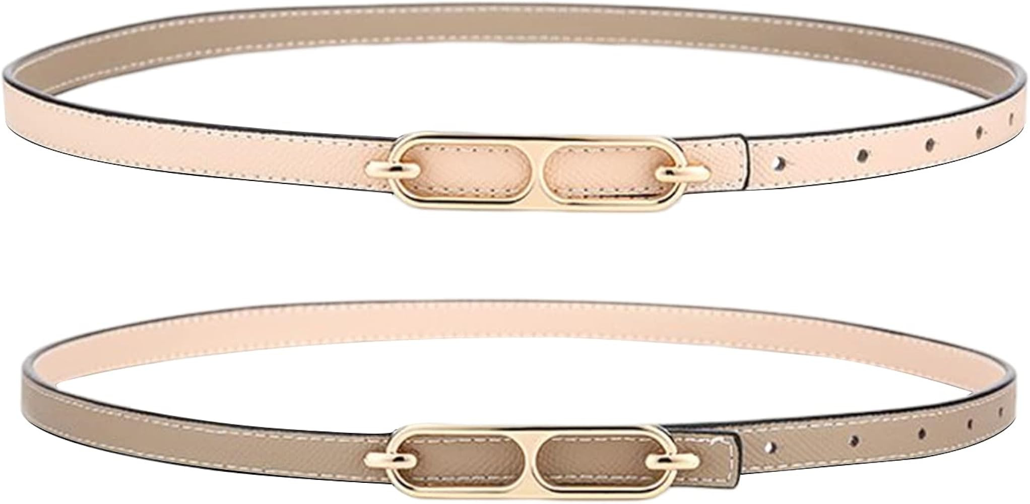 Women Leather Belt Reversible Two Color Thin Belt Pin Buckle Adjustable Decorative Waistband For ... | Amazon (US)