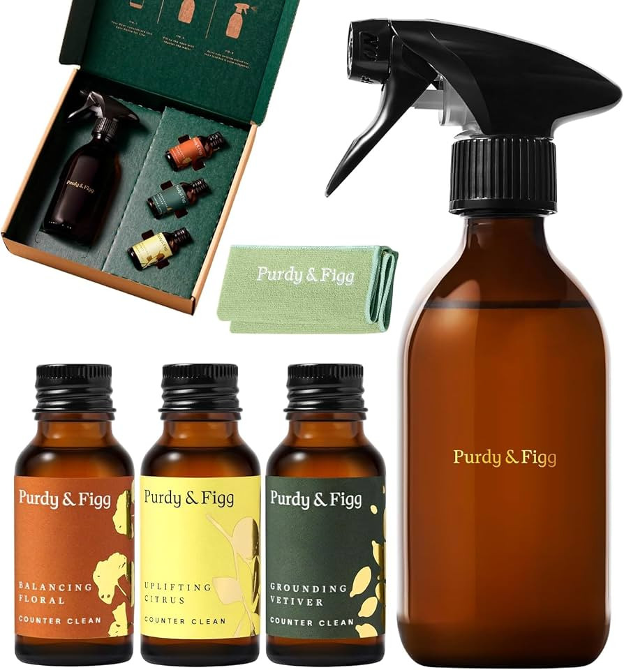 Purdy & Figg | Counter Clean Mixed Starter Kit | All Natural Gentle Non Toxic Organic Essential O... | Amazon (UK)