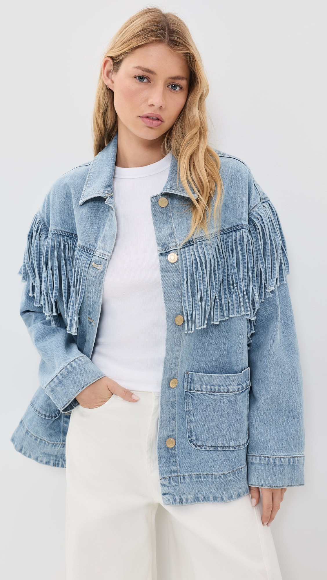 Western Denim Fringe Jacket | Shopbop