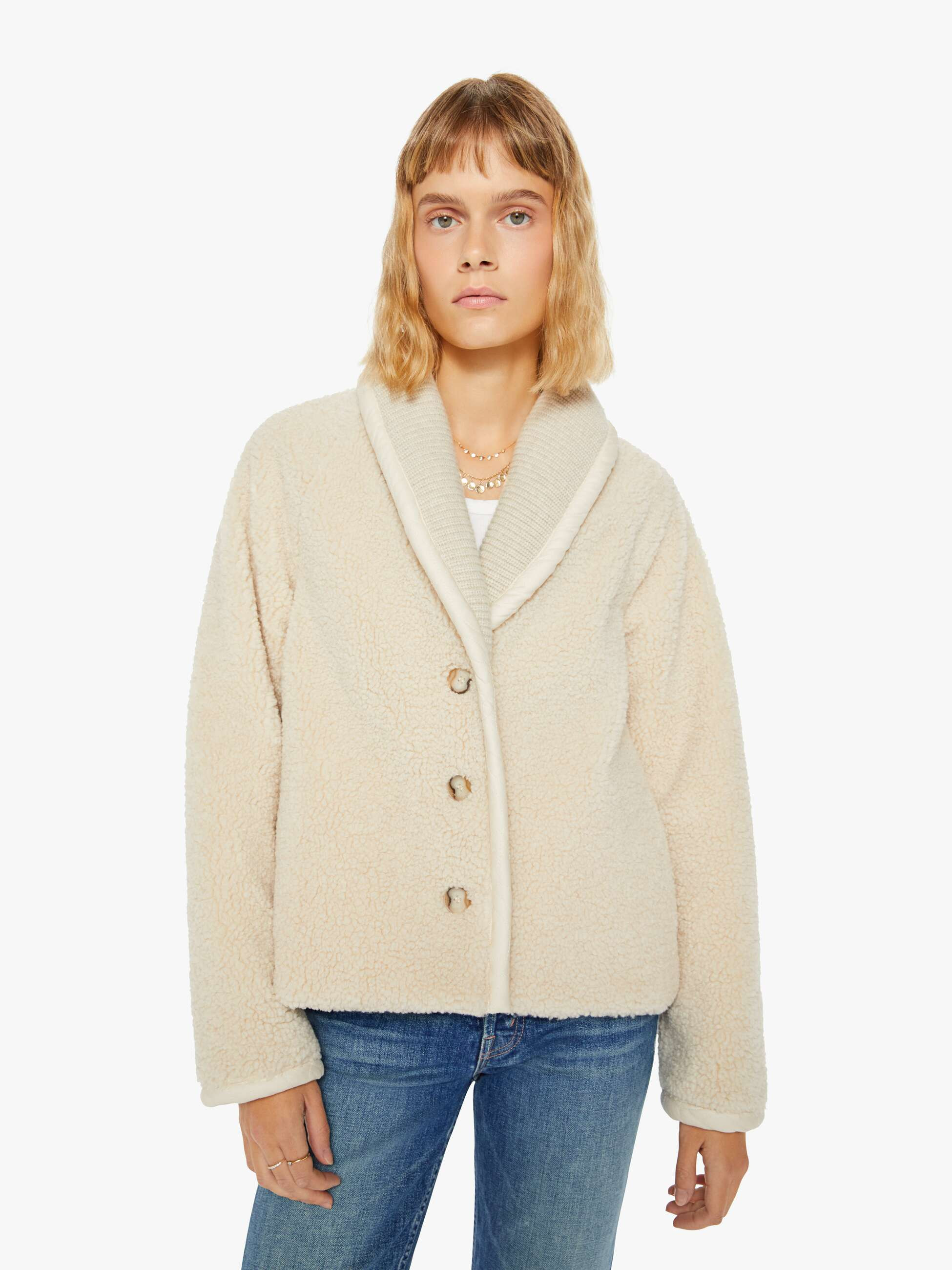 XiRENA Alfie Sherpa Jacket - Soft Pebble | Mother Denim