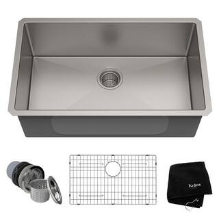 Standart PRO 30 in. Undermount Single Bowl 16 Gauge Stainless Steel Kitchen Sink with Accessories | The Home Depot