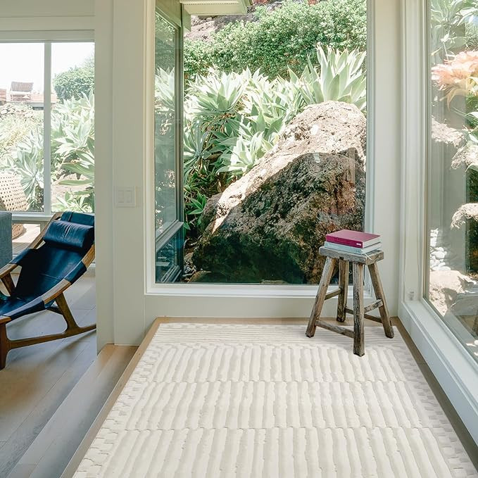 Soloba 4'x6’ Machine Washable Area Rug for Kitchen Bedroom - 100% Recycled Oeko-TEX Certified, ... | Amazon (US)