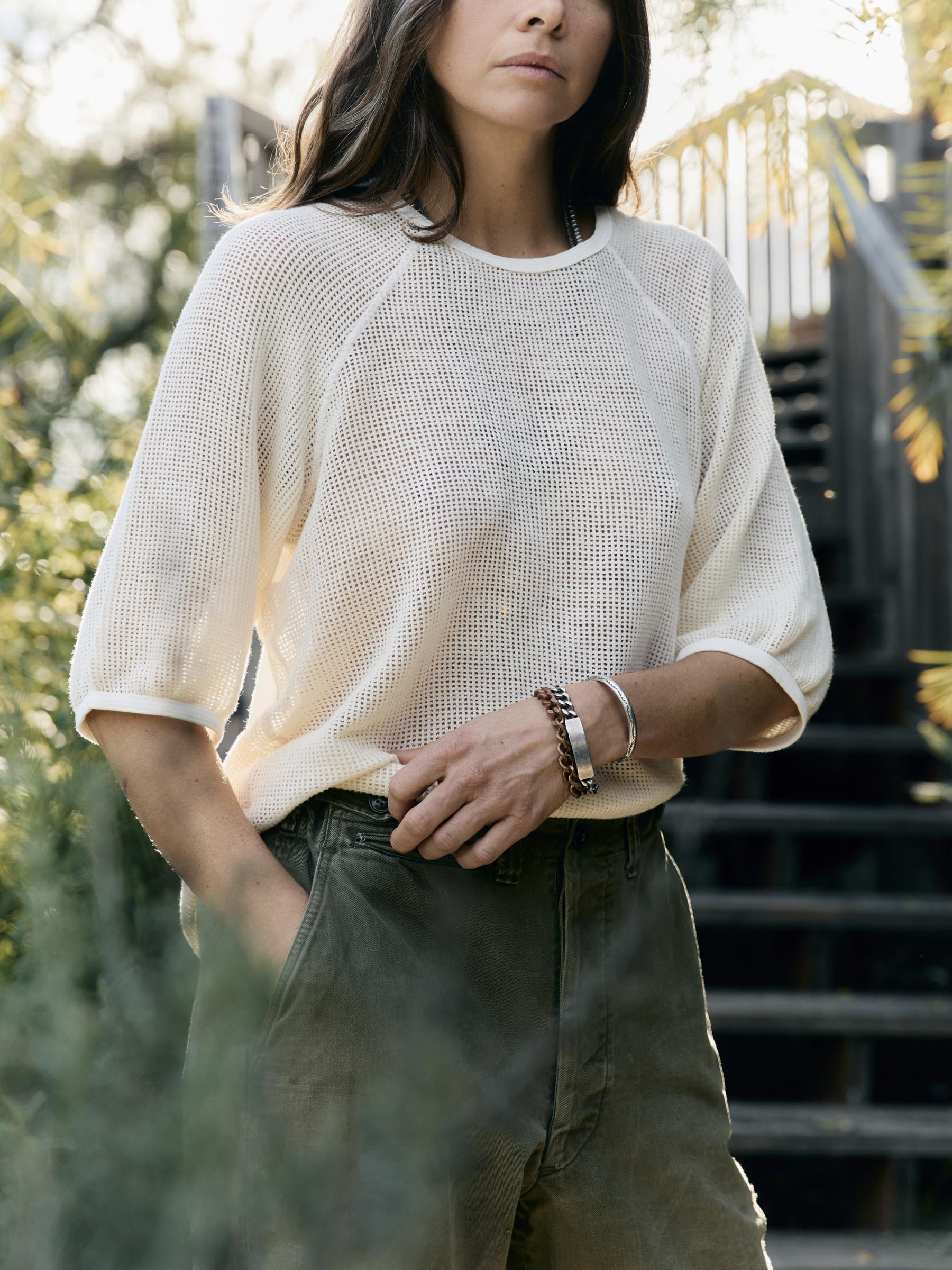 open weave raglan tee in natural | imogene + willie
