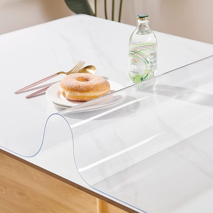 Clear Table Cover Protector 24 x 42 Inch, 1.5mm Thick Plastic Desk Protector Mat, Rectangular Wat... | Amazon (US)
