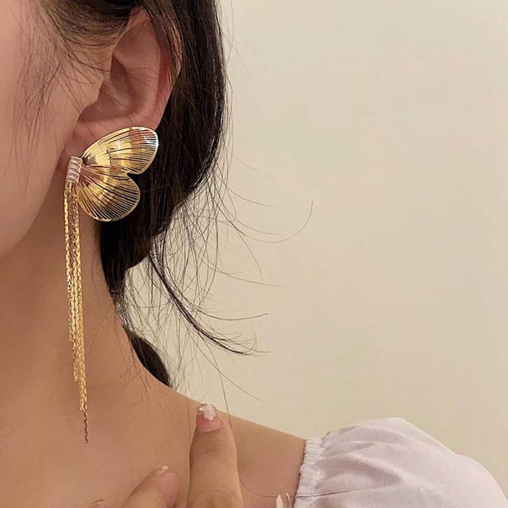 Gold Dangle Earrings for Women Long Tass Drop Chain Dicate Trendy Jewelry Gifts | Amazon (US)
