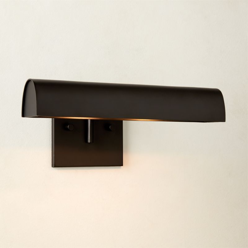 Jolie Modern Black Picture Light Sconce 12" + Reviews | CB2 | CB2