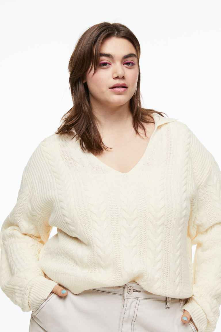 H&M+ Collared Cable-knit Sweater | H&M (US + CA)