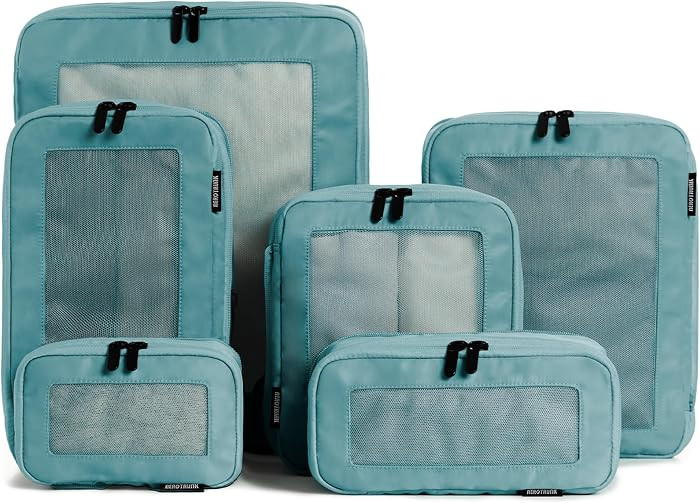 Compression Packing Cubes for Travel, 6-Pack, Teal | Amazon (US)