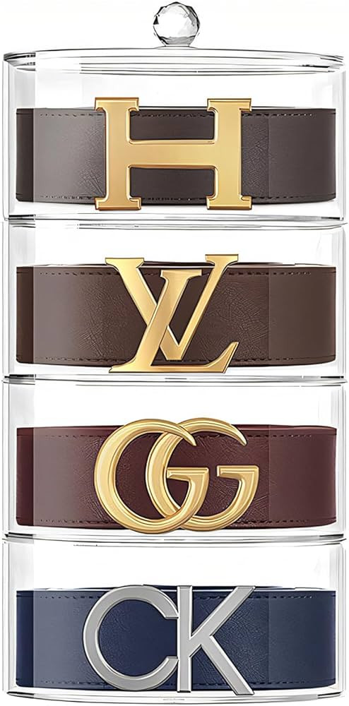 Acrylic Belt Organizer, 4 Layers Belt Organizer, Transparent Closet Accessories Organizer for Jew... | Amazon (US)