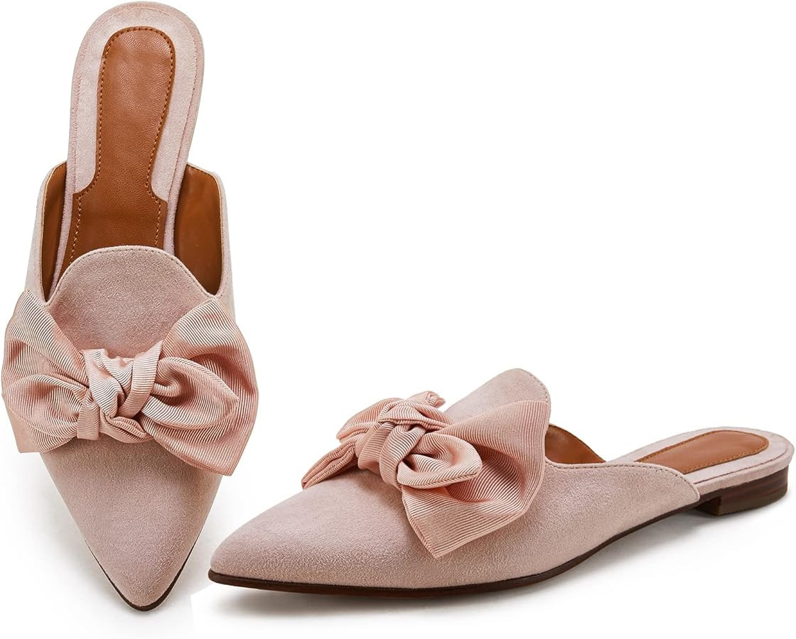 Rilista Mules for Women Slip On Comfortable Pointed Toe Womens Loafers Women's Flats for Women's ... | Amazon (US)