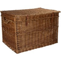 Red Hamper Wicker Large Light Steamed Storage Hamper in Dark Brown | Debenhams UK
