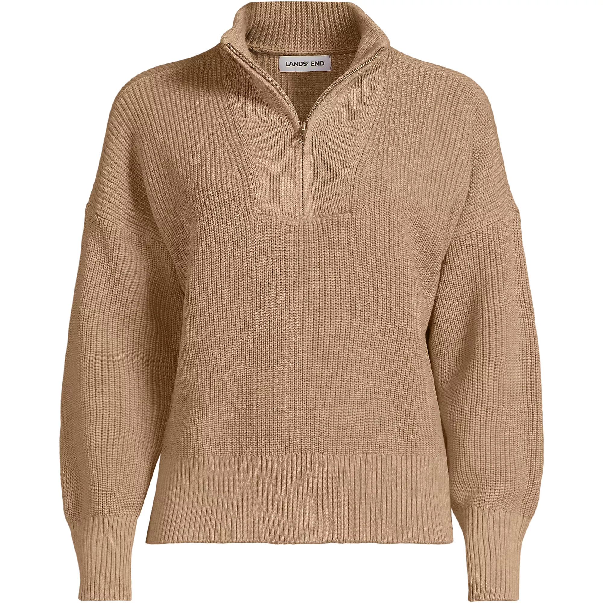 Women's Drifter Shaker Wedge Quarter Zip Sweater | Lands' End (US)