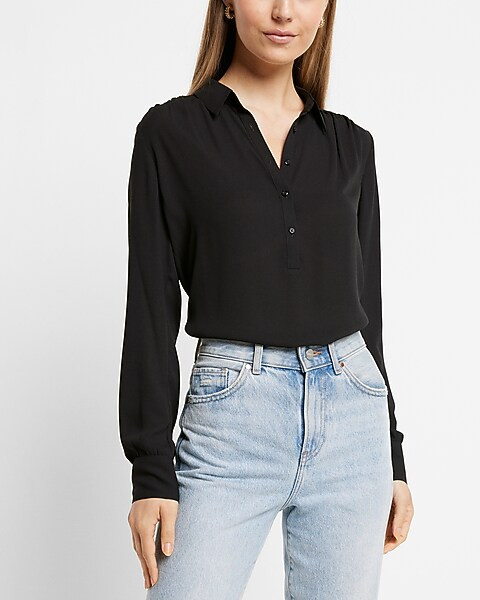 Half Button Up Portofino Shirt | Express