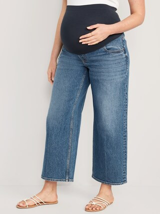 Maternity Full Panel Cropped Wide-Leg Jeans | Old Navy (US)