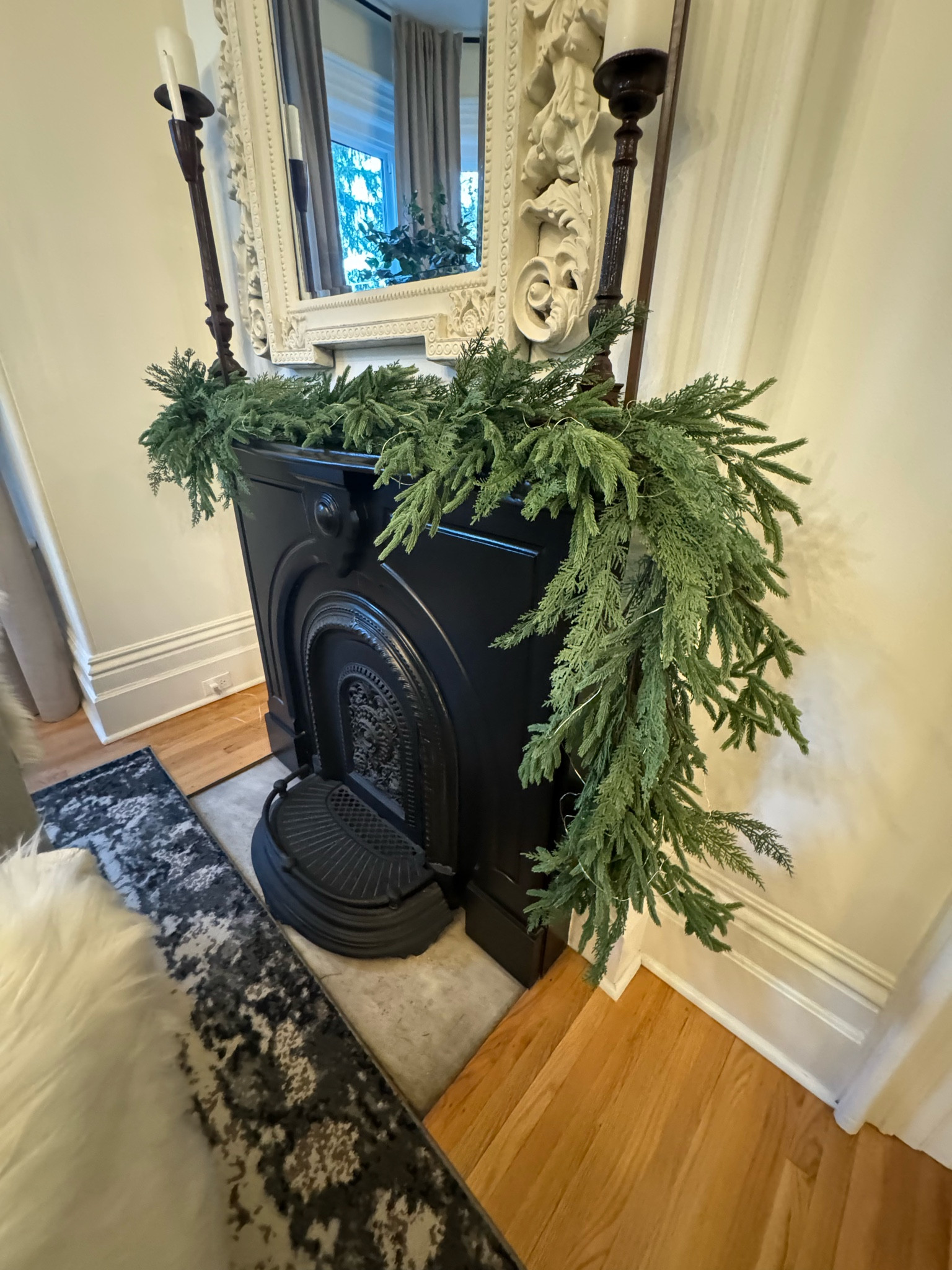 Gorgeous 9 ft garland. Beautiful full piece   You do not need multiple pieces to make a lush statement     Norfolk and cypress mixed faux garland 

#LTKHoliday #LTKSeasonal #LTKHome