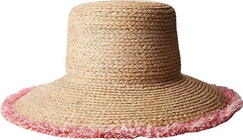 Hat Attack Women's Raffia Braid Lampshade w/Fringe Natural/Pink One Size | Amazon (US)