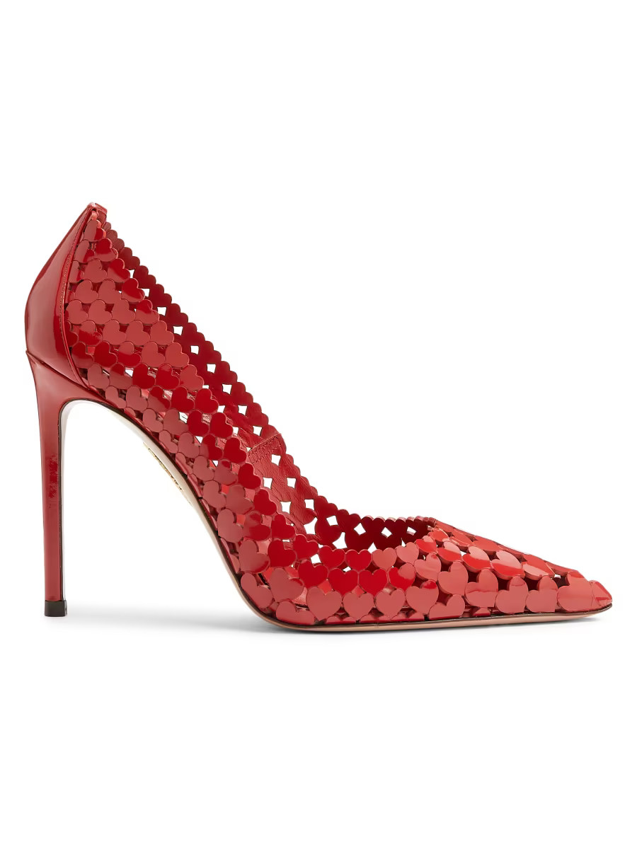 Amourose 105MM Perforated Patent Leather Pumps | Saks Fifth Avenue