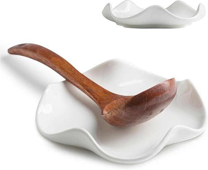 Spoon Rest for Stove Top, 5.2" Ceramic Spoon Holder for Kitchen Countertop, Coffee Spoon Rest, La... | Amazon (US)