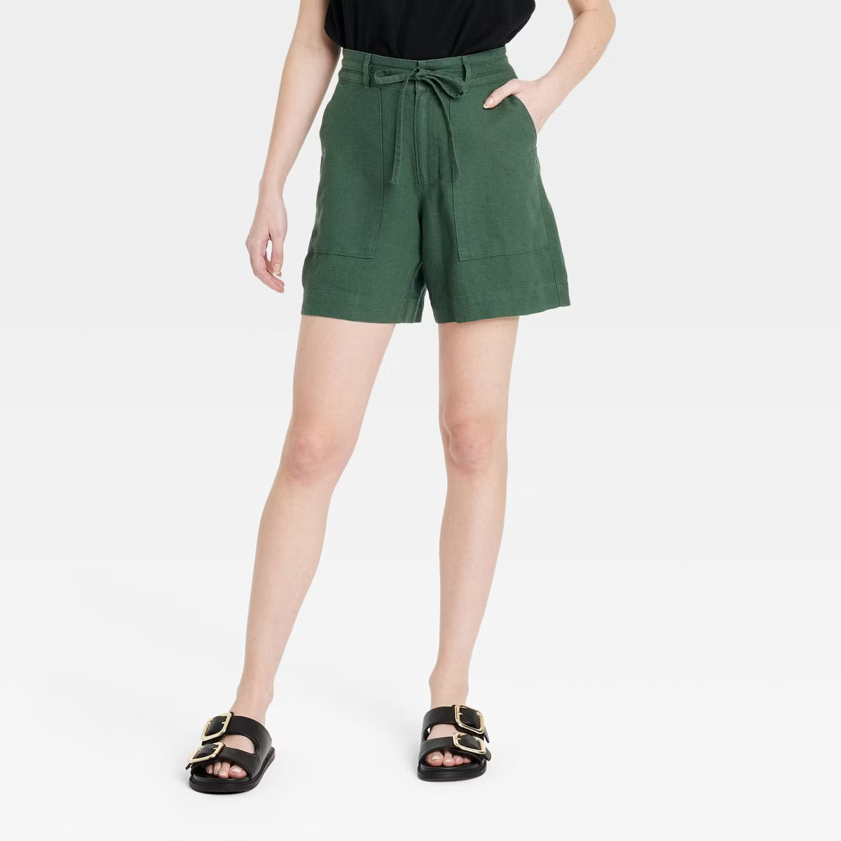 Women's High-Rise Tie-Waist Linen Trouser Shorts - Universal Thread™ | Target