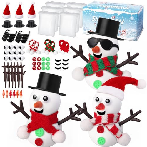 GYGOT 6 Pack Christmas Crafts for Kids,Build a Snowman Kit,Christmas Stocking Stuffers for Girls, Boys,Modeling Clay DIY for Holiday Activities | Amazon (US)
