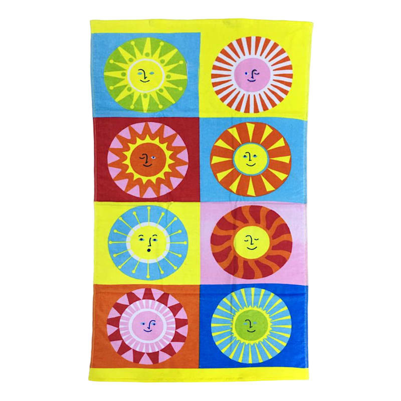 Sunny Club Sun Tile Printed Beach Towel, 32x60 | At Home