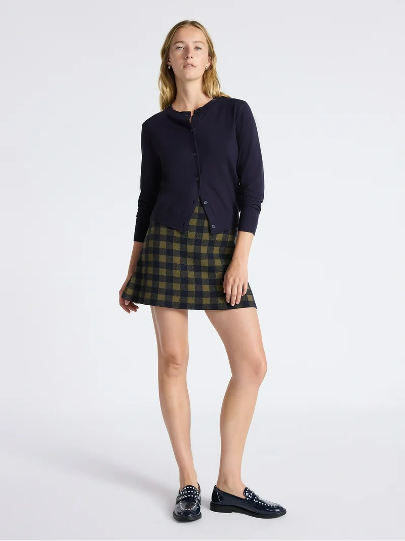 Free Assembly Women's and Women's Plus Solid, Stripe, & Print Classic Cozy Yarn Cardigan Sweater,... | Walmart (US)