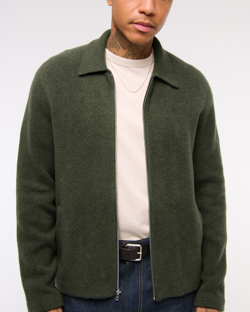 Men's Cropped Sweater Shirt Jacket | Men's Clearance | Abercrombie.com | Abercrombie & Fitch (US)