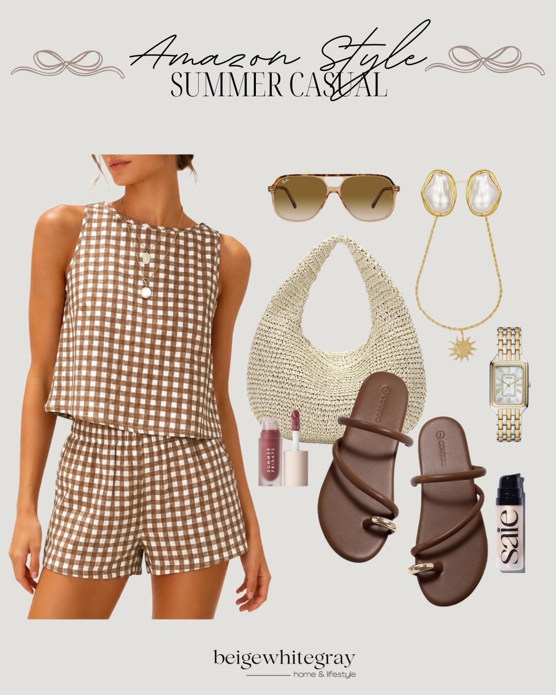 Casual summer look with my favorite Amazon finds! From comfy sandals to stylish jewelry, these pieces are perfect for a relaxed day out. #SummerStyle #AmazonFinds