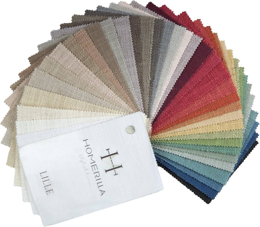 Lille Series Custom Curtains Linen Sample Book,10% Linen 90% Polyester,38 Colors | Amazon (US)