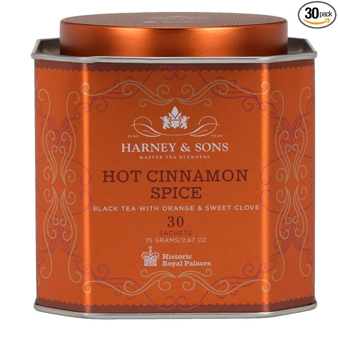 Harney & Sons Hot Cinnamon Spice Tea Tin - Black Tea with Orange & Sweet Clove - 2.67 Ounces, 30 ... | Amazon (US)
